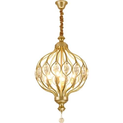 American country living room retro wrought iron crystal creative ball aisle balcony porch dining room Pendant Lights WF1016