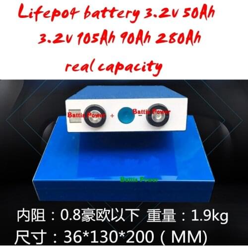 1pcs 3.2v Lifepo4 Battery 3.2v 90Ah 105Ah 280Ah 50Ah Large Capacity 3C Discharge for Diy 12V 100Ah Solar power Energy Storage RV