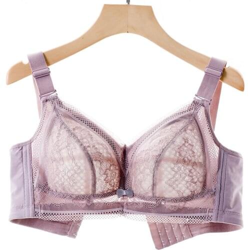 Sexy Push Up Bra Wireless Ultra-thin Floral Style Plus Size Gathered Full Cup Bras for Women Lace Bralette Girls Brasier Mujer