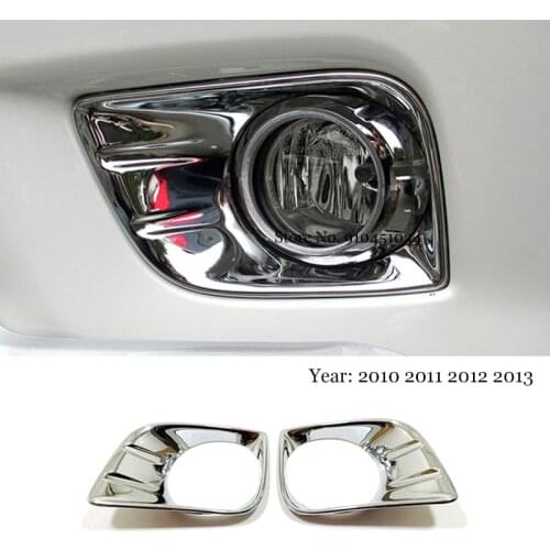 For Toyota Prado FJ150 2010 2011 2012 2013 ABS Chrome Car front fog lampshade cover frame Trim Cover Car styling Accessories