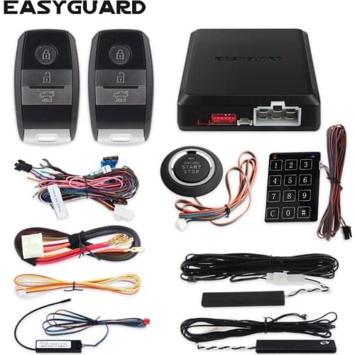 Easyguard smart PKE car alarm proximity unlock remote engine start & push button start touch password entry universal version
