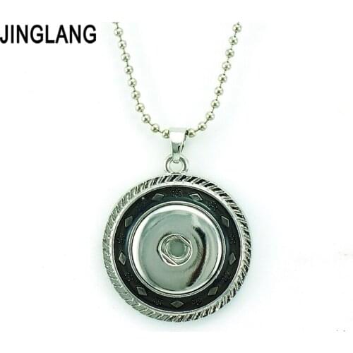 JINGLANG Fashion Pendant Necklaces 18mm Snap Buttons Retro Interchangeable Charms Necklaces For Men Jewelry Free Shipping
