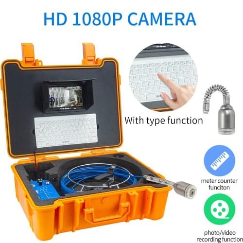 H1A 50mm Self Leveling Pipe Locating Drain Sewer Inspection Camera Snake Endoscope Meter Counter Borescope