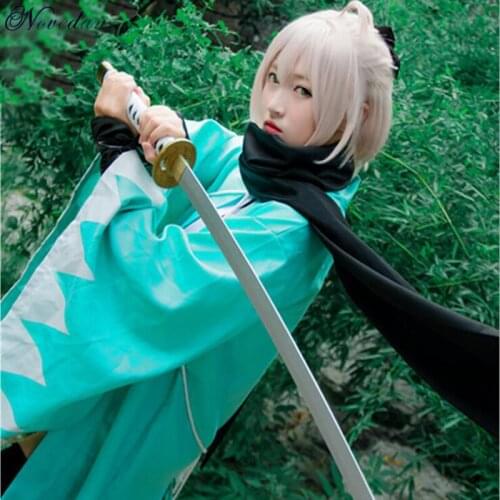 Okita Souji Cosplay Sakura Saber Arturia Pendragon Grand Order Fate Stay Night Costume Fate saber Cosplay Okita Souji Kimono