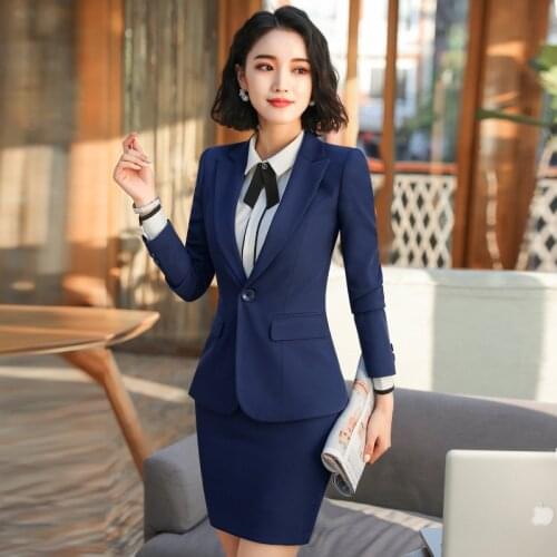 Two Piece Sets Black Formal Pant Suit Office Lady Style Uniform Design Women Business Suits Blazer For Work Wear Sets