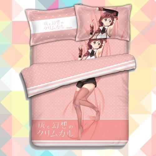 Anime Cartoon Hai to Gensou no Grimgar Quilt Cover Printed Bedding Set With Pillow Cases Bed Sheet Duvet Cover Set 4pc 201600204