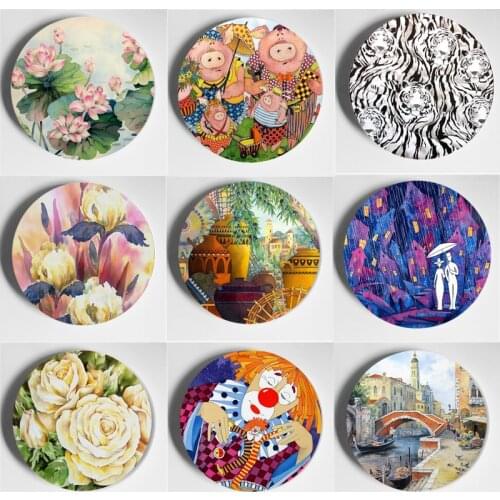 Beautiful High Quality Decorative Plate Yarmin Vasiliy Vasilevich Painting Wall Plate Home Living Room Art Plate Handcrafts