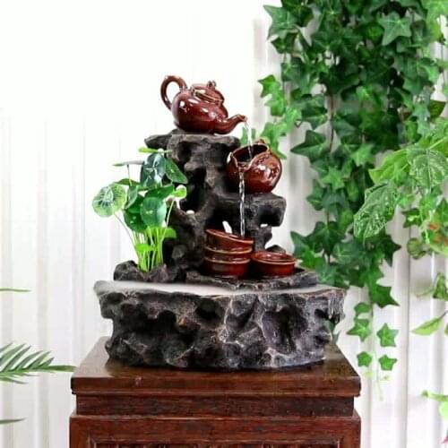 Office humidifier / flowing rockery mountain wind wheel fish tank