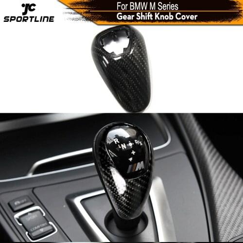 Car Gear Shift Knob Cover for M2 F87 M3 F80 M4 F82 F83 M5 F10 M6 F12 F13 F85 F86 Real Carbon Fiber Gear Shift Direct Replacement