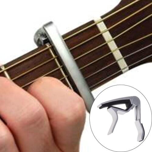 Perfect Folk Acoustic Guitar Trigger Change Capo Silver