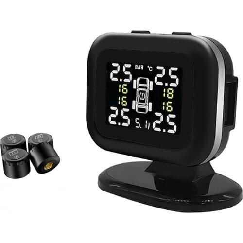 Mini Tpms Tire pressure alarm tool Digital Tyre air monitoring system real time Auto parts with USB charging