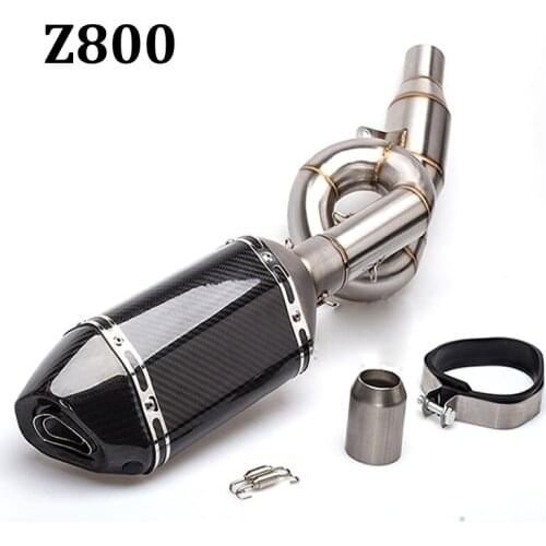 Motorcycle exhaust pipe Z800 mid-section carbon fiber Hexagon exhaust pipe mid section 51 interface exhaust