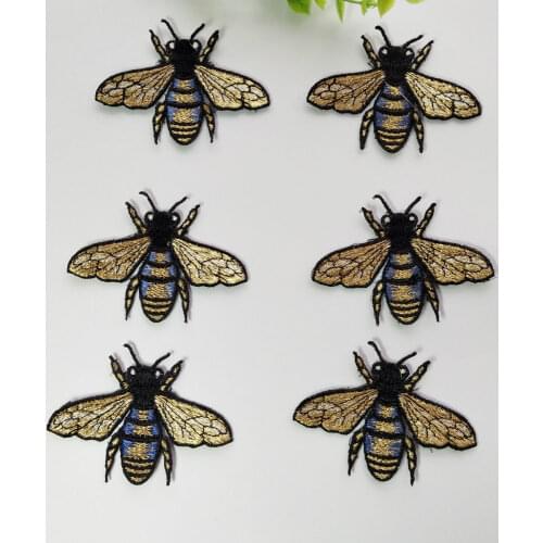 6pcs/Lot Flying Bee Applique Embroidered Sew on Cute Insect Patches Badge For Clothes Bag Diy Craft Repair Home Decoration