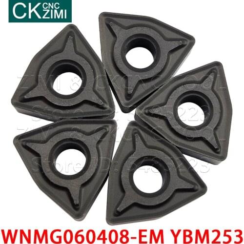WNMG060408-EM YBM253 WNMG 060408 EM YBM253 carbide Inserts External wood Turning Tools CNC Metal lathe tools for stainless steel