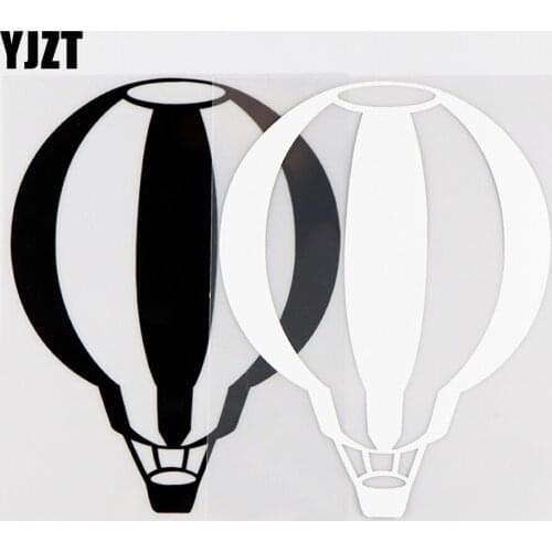YJZT 11.3X15CM Vinyl Decal Interesting Hot Air Balloon Car Decals Art Decor Black / Silver 10A-0258