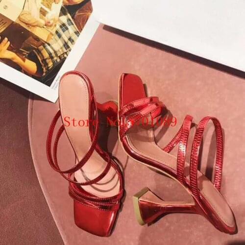 Woman Shoes New 10cm Heel Naima Leather Sandals Fashion Runway Catwalk Sandals Shoes 35-39