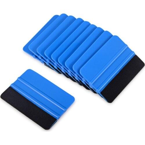 1Pcs 10x7cm Auto Styling Vinyl Carbon Fiber Window Ice Remover Cleaning Wash Car Scraper With Felt Squeegee Tool Film Wrapping