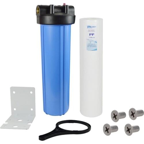 1-Stage Whole House Water Filtration System with 20-Inch Sediment Filter 5Micron ,Mounting bracket ,Screw&Wrench ,1" inlets