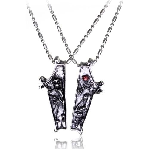 1PACK=2PCS Twilight Necklace New Moon Peaks Tower Pendants Necklaces Beads Chain Necklace Lover Gifts