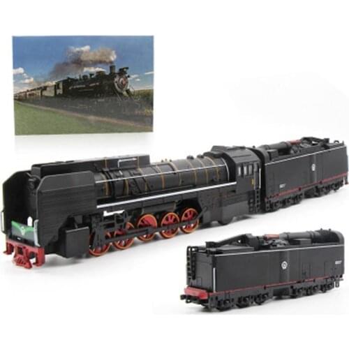 2Pcs 1/87 Retro Steam Train Locomotive Carriage Pull Back Music LED Kids Toy