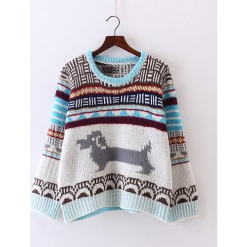 2018 Women Sweaters And Pullovers Money Madam Bf Lazy Wind Puppy Network Sweater Woman Pullover Student Easy Long Sleeve M2538