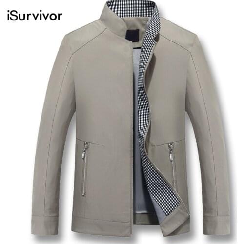 2021 iSurvivor Businessmen Smart Casual Jackets Coats Male Casual Fashion Slim Fitted Spring Autumn Zipper Jacket Outwear Hombre