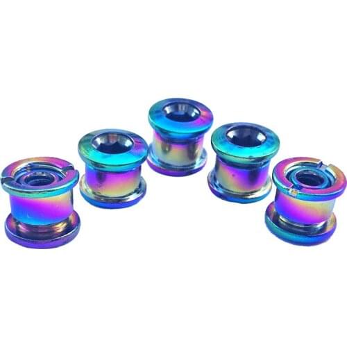 5Pcs Bike Chainring Bolts Double Chain wheel Screws Anti Rust Colorful Bike Screws for MTB Road Bike