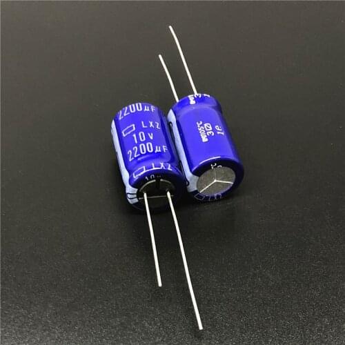 50pcs 2200uF 10V NIPPON NCC LXZ Series 12.5x20mm Ultra Low Impedance 10V2200uF Aluminum Electrolytic Capacitor