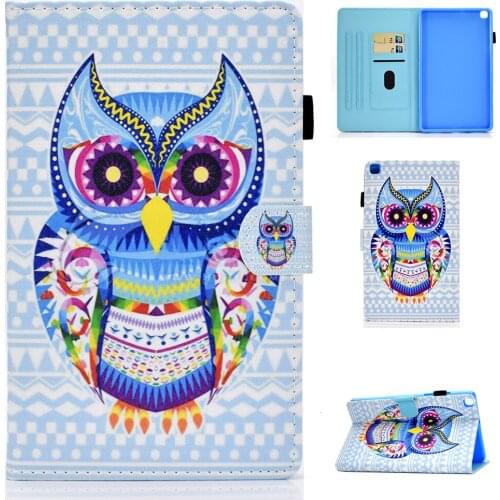 Cartoon Pu Leather Case For Samsung Tab A 8.0 SM-T290 SM-T295 Tablet Cover For Galaxy Tab A 8.0" 2019 Case Funda Cat Panda Owl