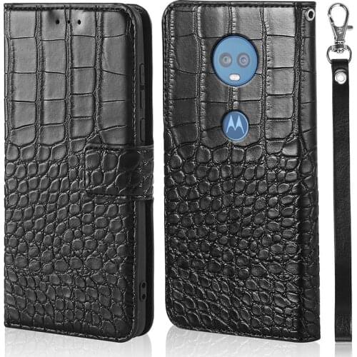 Retro Crocodile skin Funda case Flip for Motorola Moto G6 Plus Phone Leather for Motorola Moto G6 Plus Wallet Full Cover