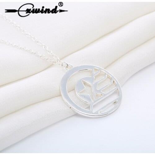 Cxwind 10Pcs Jewelry Stucky Captain America Soldier Inspired Symbol Pendant & Necklace Star Necklaces for Women Men Jewelry