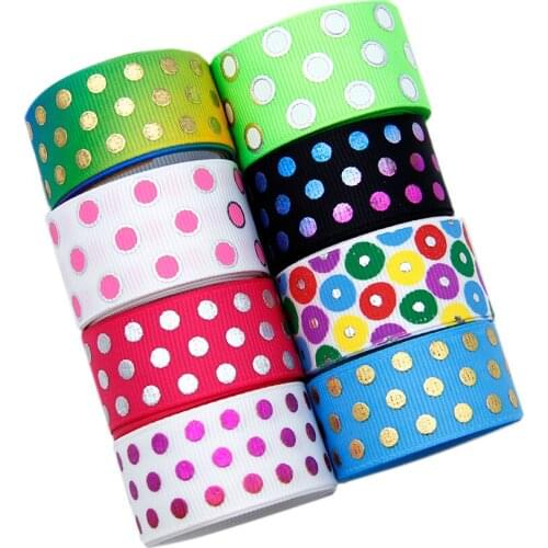 David accessories Dot Flower 1y/roll 8roll/set Grosgrain Ribbon Fabric DIY Party HairBow Decoration,1Yc8537