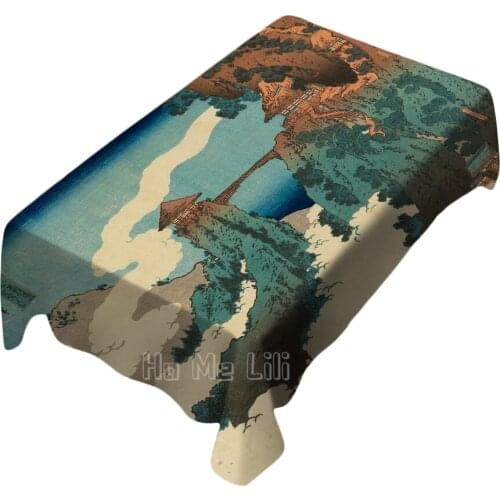 Bridge In Clouds Through Japanese Edo Era Ukiyo Painter Works Tablecloth Art Home Decoration