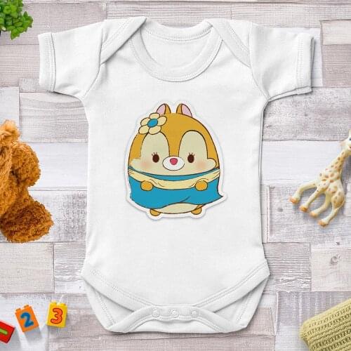 Baby Rompers For Girls Boys Summer Short Sleeve Disney Cartoon Printed Newborn Jumpsuits Harajuku Baby Outfits Funny Infant Tops