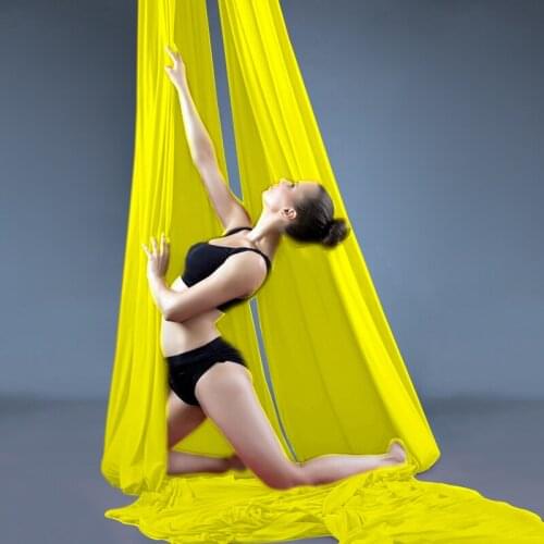 PRIOR FITNESS 22 Meters Yoga Aerial Silks Fabric for Acrobatic Fly Yoga swing Trapeze Silk Dance Hammock