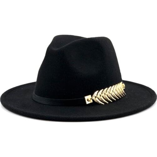 New Wool Fedora Hat Hawkins Felt Cap Wide Brim Ladies Trilby Chapeu Feminino Hat Women Men Jazz Church Godfather Sombrero Caps