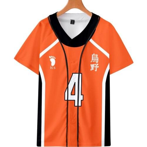 Japan Anime Haikyuu Baseball T Shirt Women Men Karasuno High School Summer Fashion Short Sleeve Cosplay Baseball Uniform Jerseys