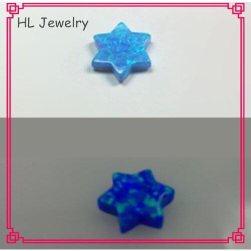 Hot Sale Prodcut 50PCS/Lot Mix Color 10MM David Star Sign Blue Synthetic Opal Stone