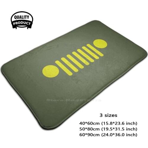 Grill Grunge Style Rubicon Sahara Sport Yellow Soft House Family Anti-Slip Mat Rug Carpet Rubicon Sahara Sports Suv Automobile