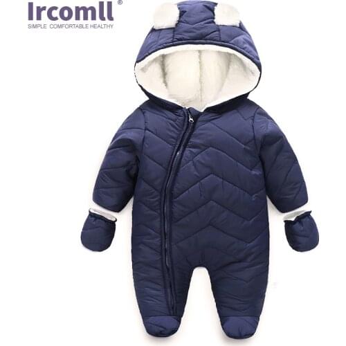 Ircomll Infant Baby Clothes Cartoon Bear Baby Rompers Newborn Baby Warm Soft Unisex Baby Boys Girls Jumpsuit Overalls Outwear