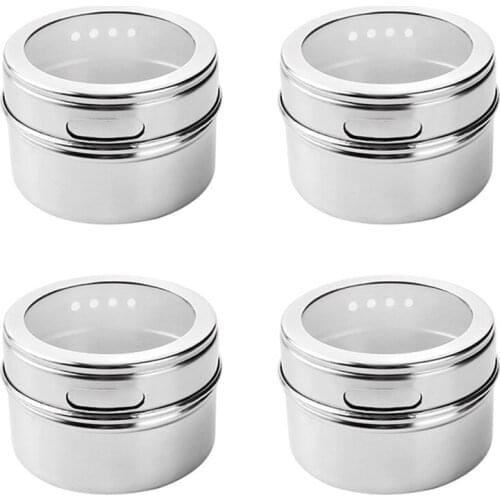 Magnetic Stainless Steel Seasoning Pot, Barbecue Salt Shaker, Rotating Seasoning Box, Powder Box