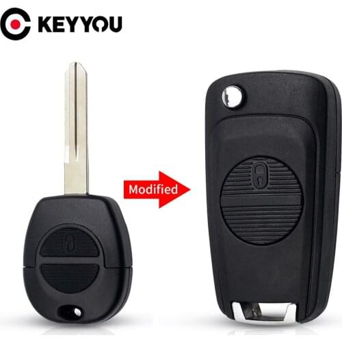 KEYYOU For Nissan Micra Almera Primera Pathfinder Maxima Modified 2 Buttons Flip Remote Car Key Shell Fob Uncut A33 Blade Case
