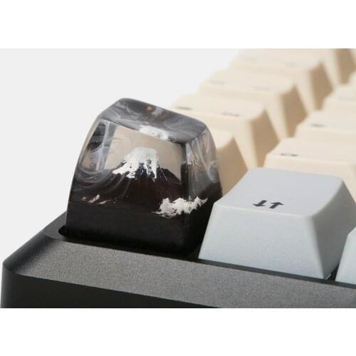 Handmade Mount Fuji Wood & Resin Artisan Keycap SA Micro Landscape Key Cap For Cherry MX Mechanical Keyboard