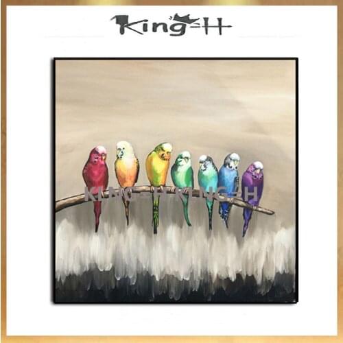 Beautiful Birds Oil Painting Hand-painted Abstract Animal Painting Wall Art On Canvas Modern Oil Picture Art Showpiece For Kids