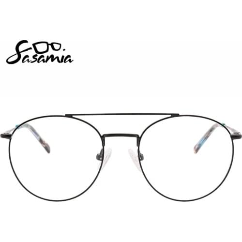 SASAMIA Round Glasses Frame Woman Men Glasses Retro Myopia Optical Frames Metal Clear lens Black Silver Gold Eyeglasses Vintage