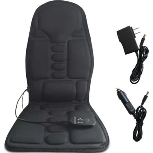 Full-Body Massage Cushion Heat 7 motors Home Office Car Vibrate Mattress Back Neck Massage Chair Massage Relaxation Car Seat 12V