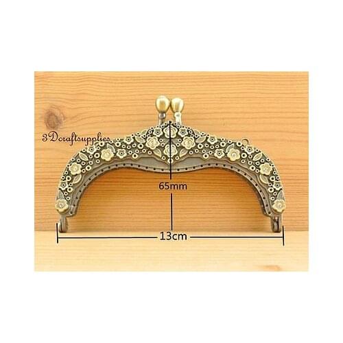 Metal frame sewing clasp for bag purse frame alloying 13 cm anti bronze D7