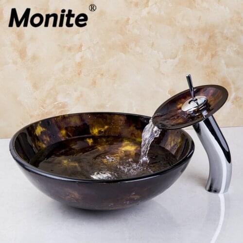Monite Deck Mount 1 Handle Roman Basin Tap Bathroom Sink Washbasin Ceramice Lavatory Bath Sink Combine Set Mixer Faucet
