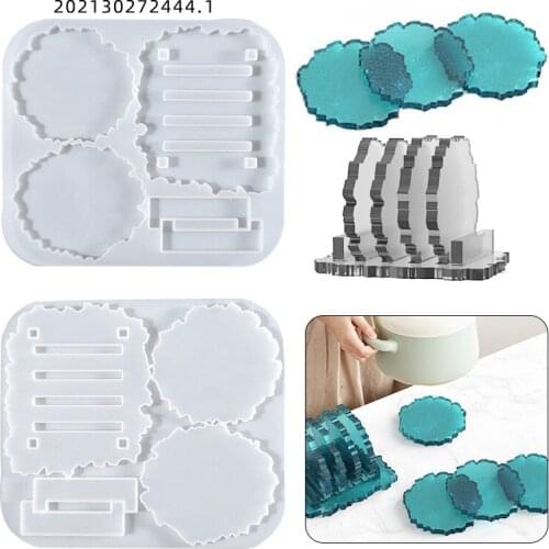 Coaster Mold Set DIY Epoxy Resin Silicone Mold Storage Kitchen Anti-Scald Heat Insulation Pad Home Desktop Decoration