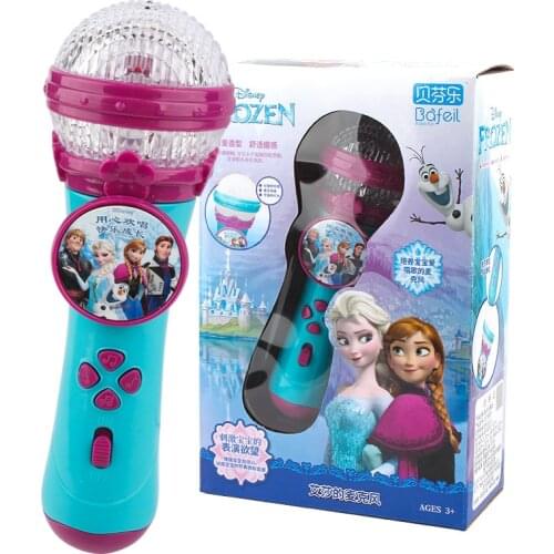 Originales Disney Elsa Anna Olaf girls frozen 2 Princess Singing Microphone toys Music Amplified Baby K Song Girl children gifts
